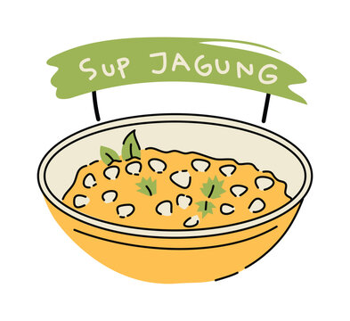 Corn Soup Bowl Illustration