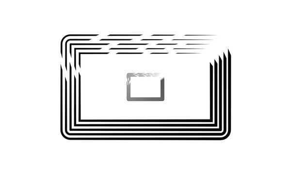 Abstract rectangle shape with stroke lines