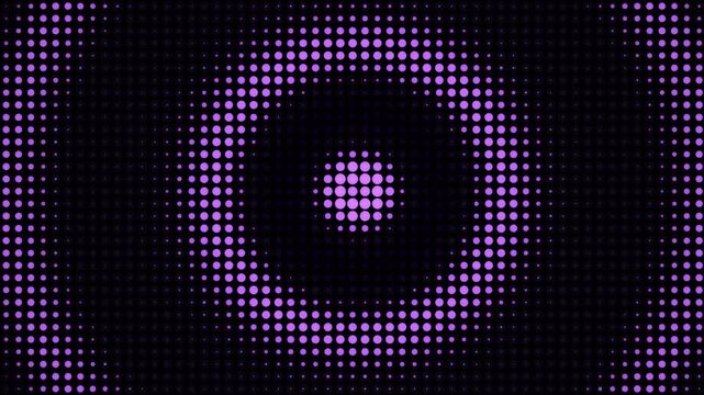 Pulsing Purple Halftone Circle Wave Pattern Abstract Motion Graphics Background