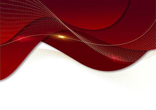 abstract corporate certificate background with burgundy and gold wave design