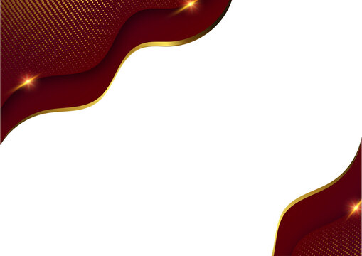 abstract achievement corporate certificate background with red and gold wave design
