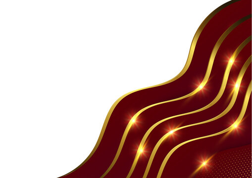 luxury corporate certificate background with dark red and gold curve template