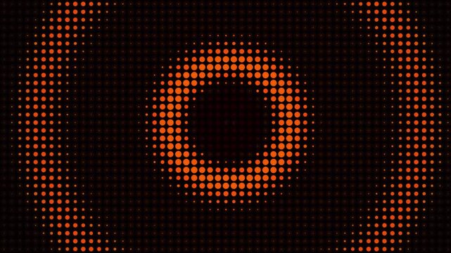 Abstract Vibrant Orange Halftone Circular Pattern Loop Background Video