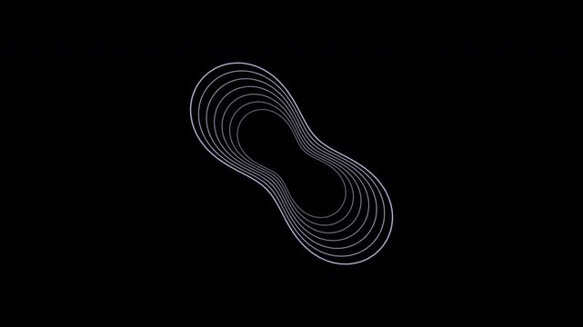 Rotating Cassini oval contours in lavender purple on transparent background