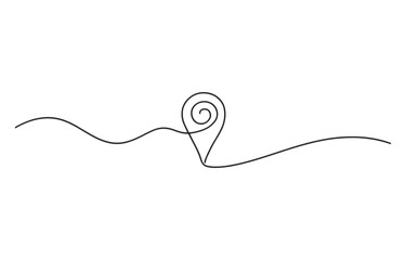 Obraz premium Continuous single line drawing of map location pin with location icon minimalist art travel tech black white