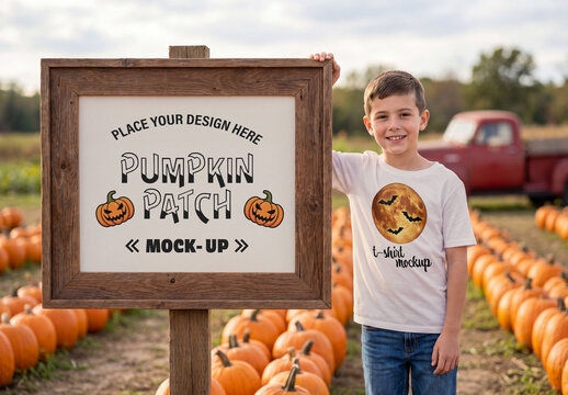 Halloween Wooden Sign Mockup