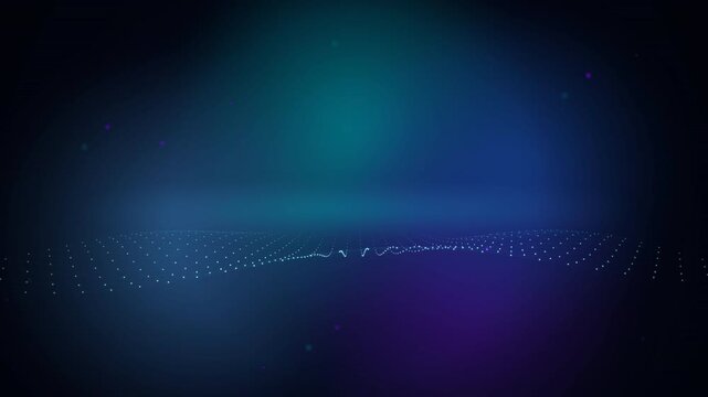 abstract background with digital grid particle wave depicting technology network big data and cyber connectivity