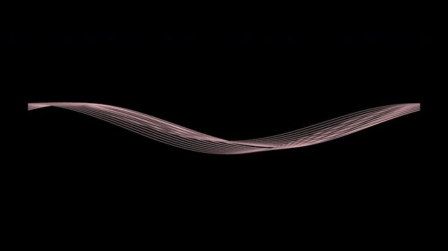 Opening lenticular ribbon band in blush pink on transparent background