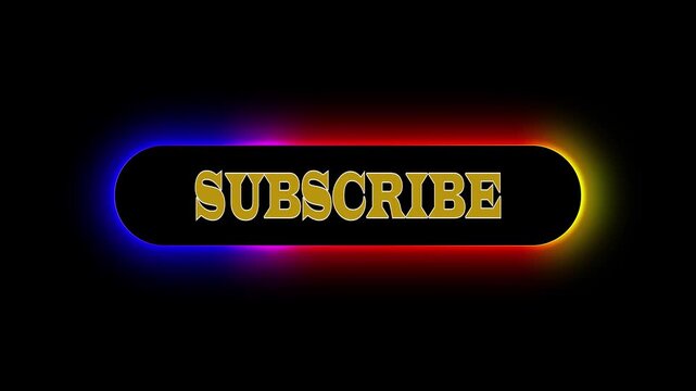 Neon glowing gradient subscribe button animated lower third YouTube overlay