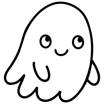 funny cartoon ghost icon