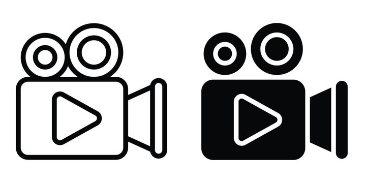 video camera vector icon. video camera icon for streaming. facetime icons. video call sign. video recording sign. camcorder sign. movie sign.