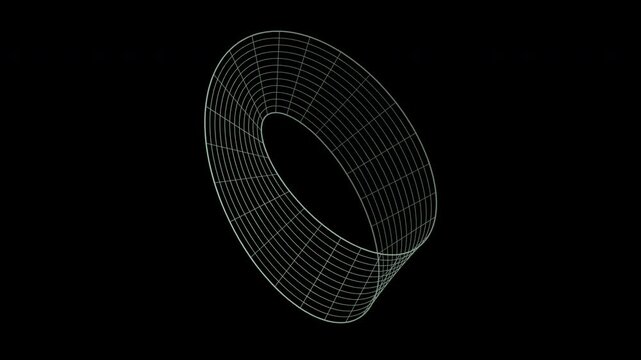 Twisting Mobius contour band in sage green on transparent background