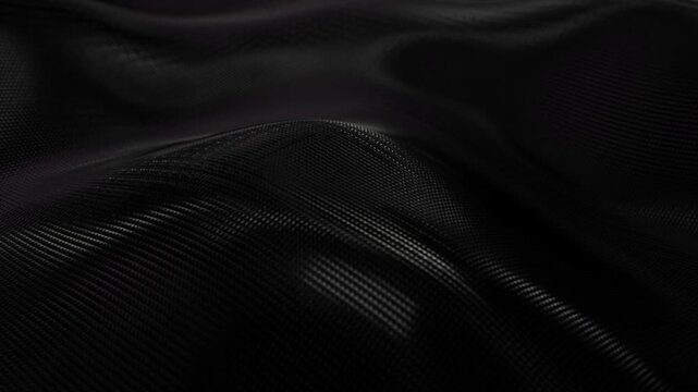 Black carbon fiber waves moving in slow motion