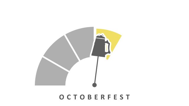 Oktoberfest Bavarian traditional festival. Beer mug with meter scale.