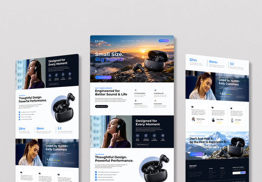 Wireless Earbuds Product Launch Landing Page