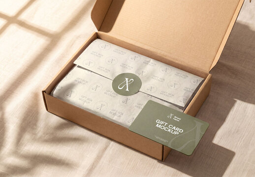 Gift Box Packaging Mockup