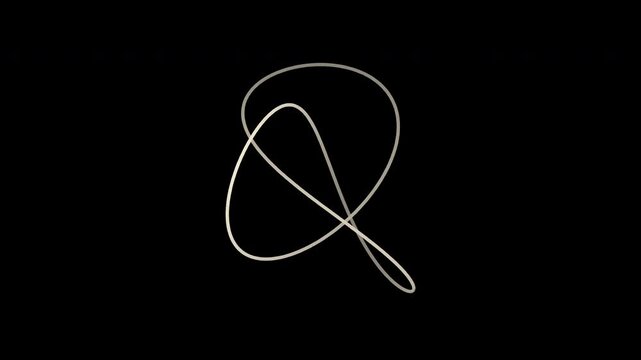 Rotating trefoil filament knot in ivory cream on transparent background