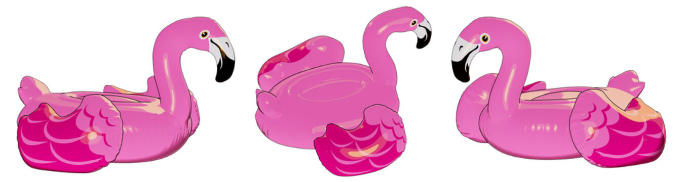 Inflatable Flamingo isolated transparent PNG | 3D illustration