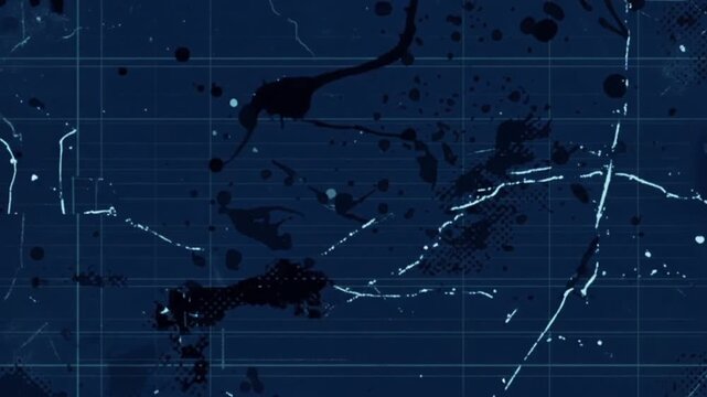 Cyanotype Xerox Photocopy Glitch Overlay with Vertical Moving Scan Line, Halftone Noise, Dust Speckles and Distortion, Retro Copy Effect, Seamless Loop 4K