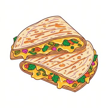 Golden semicircles, gooey yellow center and fine grill marks in simple shapes