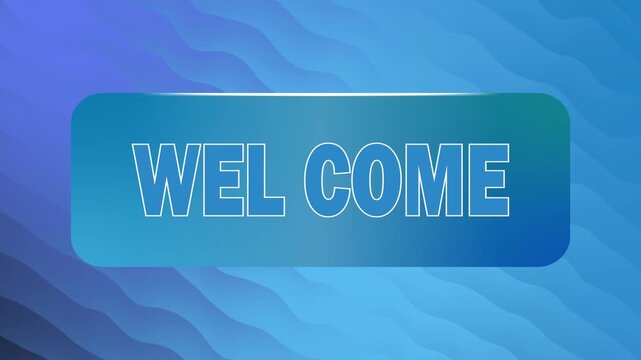 Animated welcome text title banner blue abstract wave background