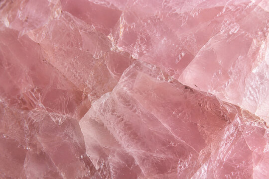 Pale rose quartz with translucent crystalline detail
