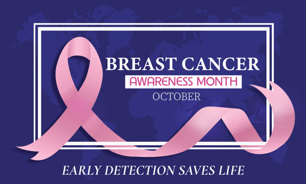Breast Cancer Awareness Month Pink Ribbon Illustration