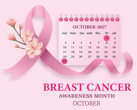 Breast Cancer Awareness Month October 2027 Calendar Template