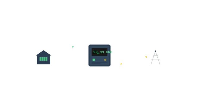 Bidirectional Smart Utility Meter Microgrid Power Exchange Vector Animation