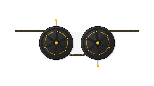 Automated Wireline Logging Cable Tension Capstan Wheel Motion Graphic