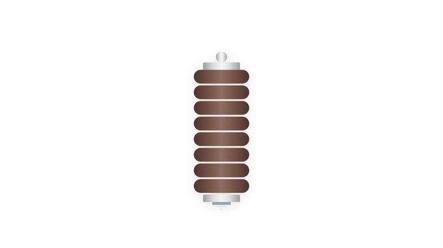 High-Voltage Metal Oxide Varistor MOV Stack Surge Arrester Ceramic and Silver Animation