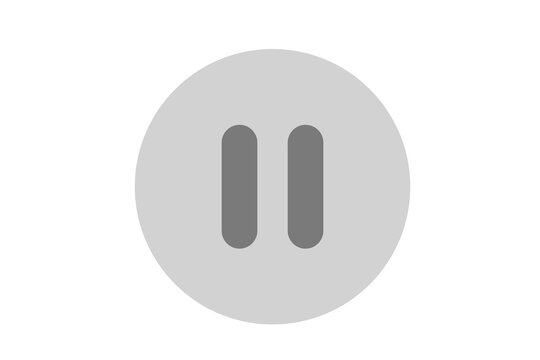 Pause button icon isolated on transparent background, minimalist media player control symbol for digital interface design