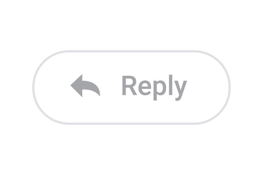 Reply button icon with arrow symbol isolated on transparent background for digital interface design