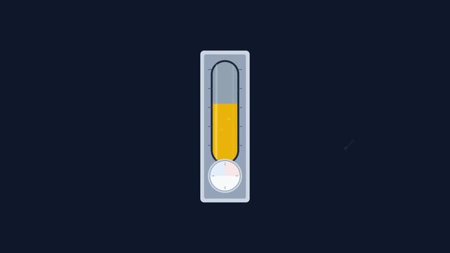 Industrial Hydraulic Reservoir Sight Level and Temperature Gauge Vector Motion Graphic