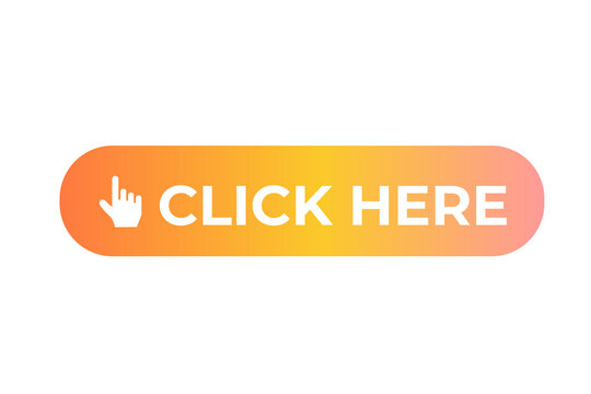Click here button with hand cursor icon isolated on transparent background for web design