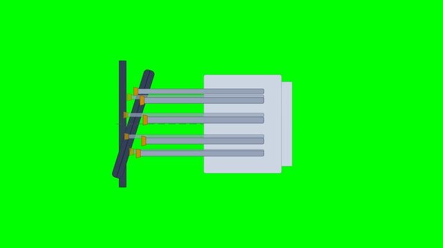 Axial Piston Hydraulic Variable Displacement Pump Swashplate Assembly Mechanical Line Art