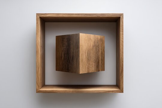 wooden cube in frame