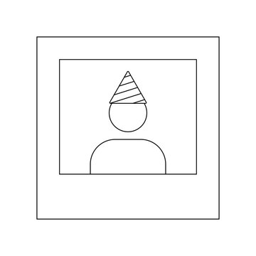 Birthday Photo Frame Line Icon