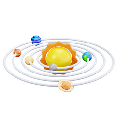 Solar System Orbits 3D Illustrations © fyndertype
