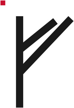 Fehu Rune Elder Futhark Symbol Badge, Viking Norse Vector Icon
