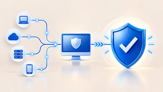 Centralized endpoint security ecosystem connecting multi device network to main protection shield