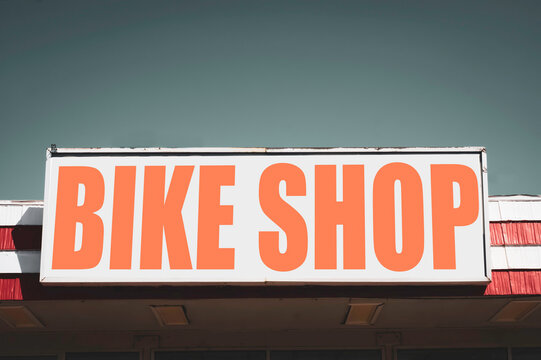 Old retro bike shop sign