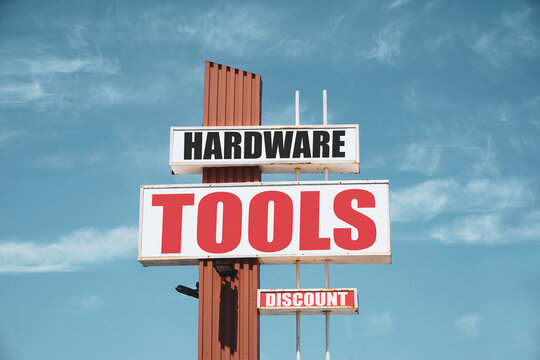 Retro vintage hardware tools sign
