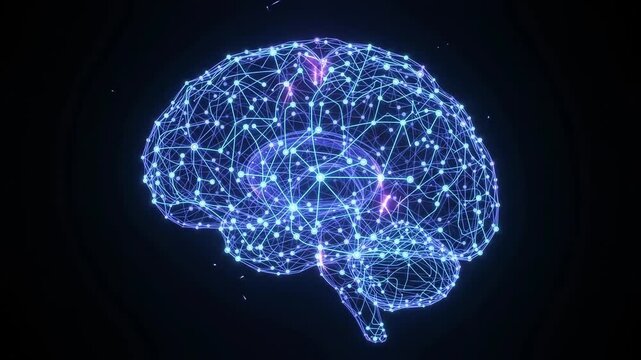 Digital Human Brain Neural Network Visualization Representing Advanced Artificial Intelligence and Cognitive Computing Data Analysis