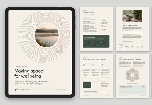 Mental Health Workbook Template, Minimalist Wellness & Mindfulness Journal, Self-Care Guide and Therapy Worksheets