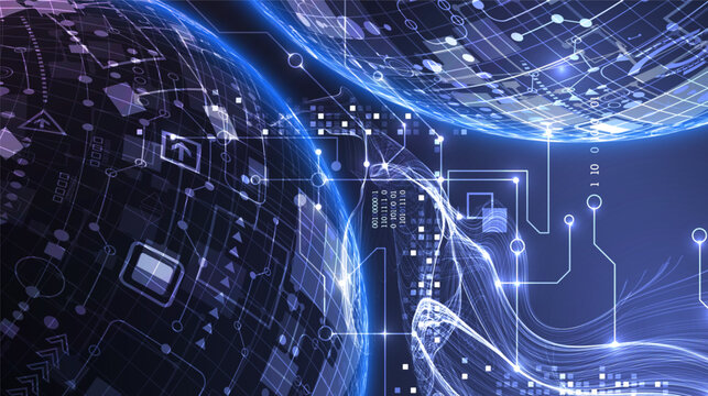 Abstract data technology concept. Sphere theme vector illustration.