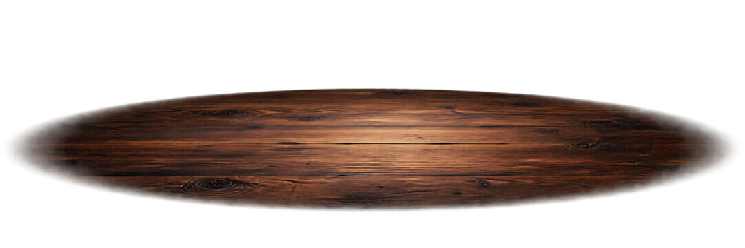 Wide Brown Wooden Plank Strip with Softly Lit Center