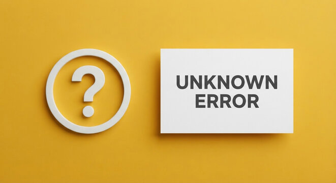 Unknown error message with question mark symbol