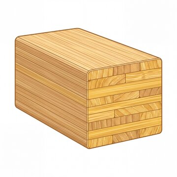 Engineered Wood Block Cross Laminated Timber Illustration
