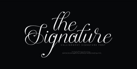 Elegant script calligraphy font alphabet typography typeface handwritten wedding invitation greeting card © Twinkle